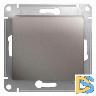 Выключатель 1-клавишный ,проходной (с двух мест), Платина, серия Glossa, Schneider Electric