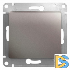 Выключатель 1-клавишный ,проходной (с двух мест), Платина, серия Glossa, Schneider Electric