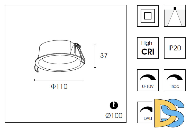 Встраиваемый светильник Delight Collection DB8504NR