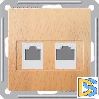 Розетка телефонная+компьютерная RJ-11/RJ-45 кат. 5e, Бук (пластик), серия Wessen 59, Schneider Electric
