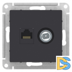 Розетка телевизионная/компьютерная, Карбон, серия Atlas Design, Schneider Electric