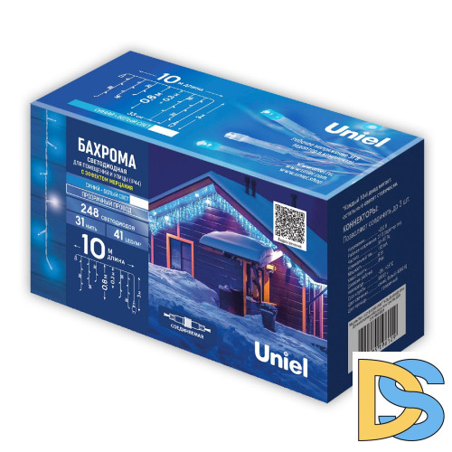 Гирлянда Бахрома Uniel ULD-B10006-248/TTK BLUE-WHITE IP44 UL-00012071