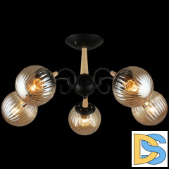 Люстра на штанге Reluce 04886-0.3-05 BK+WOOD