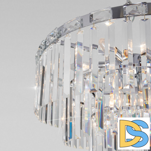 Подвесная люстра Eurosvet Elegante 10130/8 хром/прозрачный хрусталь Strotskis a060642