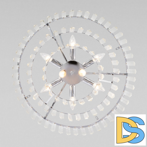 Подвесная люстра Eurosvet Elegante 10130/8 хром/прозрачный хрусталь Strotskis a060642