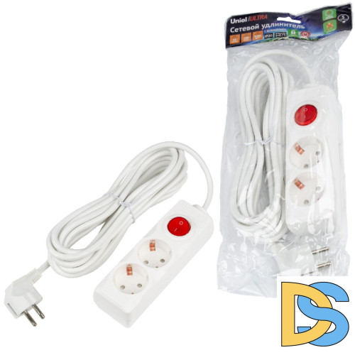 Удлинитель бытовой Uniel Ultra S-GCU2-5B WHITE UL-00010012
