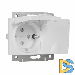 Розетка двойная влагозащ. с зазем. с защит. крышками и шторками Werkel (белый) W1172201