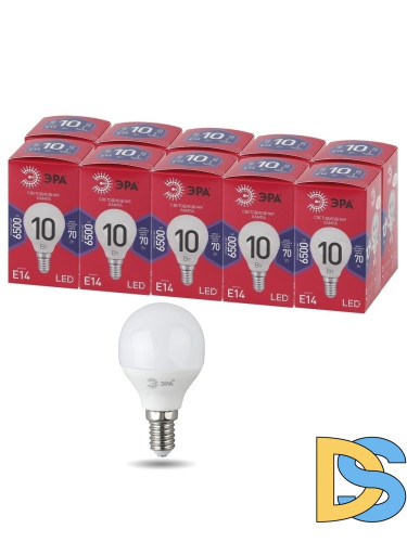 Лампа светодиодная Эра E14 10W 6500K LED P45-10W-865-E14 R Б0045354