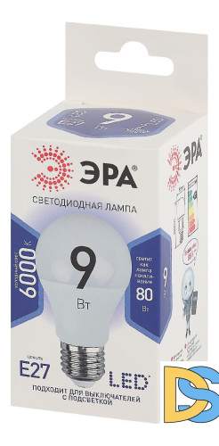 Лампа светодиодная Эра E27 9W 6000K LED A60-9W-860-E27 Б0032248