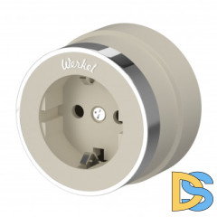 Розетка с заземлением (слоновая кость матовый/хром) W5871055