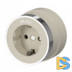 Розетка с заземлением (слоновая кость матовый/хром) W5871055