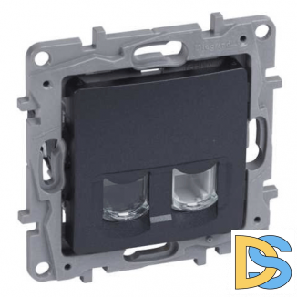 Розетка Legrand Etika RJ11+RJ45 5 UTP антрацит, 672652