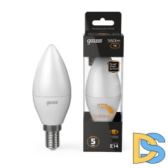 Лампа светодиодная диммируемая Gauss E14 7W 3000K матовая 103101107-D
