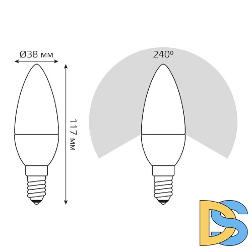 Лампа светодиодная диммируемая Gauss E14 7W 3000K матовая 103101107-D