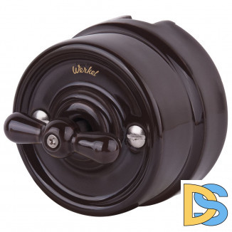 Переключатель/выключатель одноклавишный (коричневый) Ретро W5612014