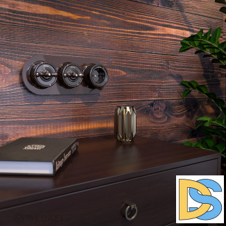 Переключатель/выключатель одноклавишный (коричневый) Ретро W5612014