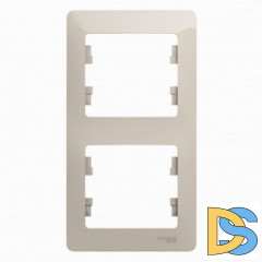 Рамка 2-ая (двойная) вертикальная, Молочный, серия Glossa, Schneider Electric