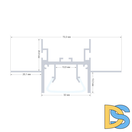 Алюминиевый профиль для натяжного/подвесного потолка Apeyron 08-56