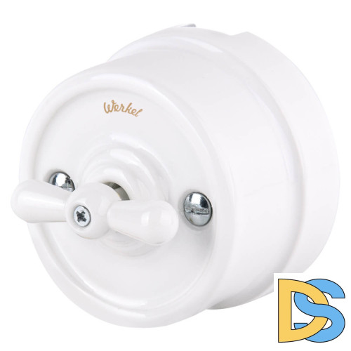 Переключатель Werkel одноклавишный Retro белый W5612001 4690389166709