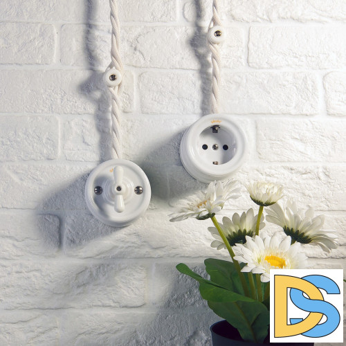 Переключатель Werkel одноклавишный Retro белый W5612001 4690389166709