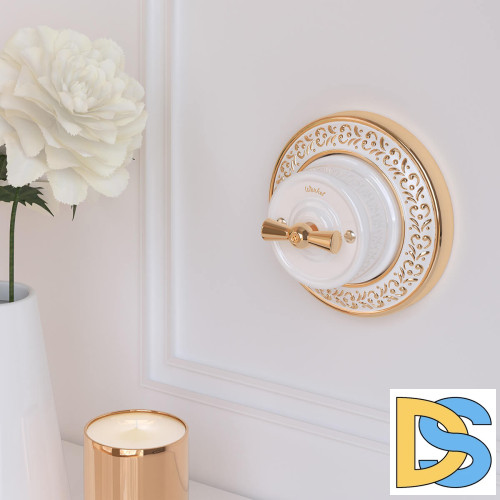 Переключатель Werkel одноклавишный Retro белый W5612001 4690389166709