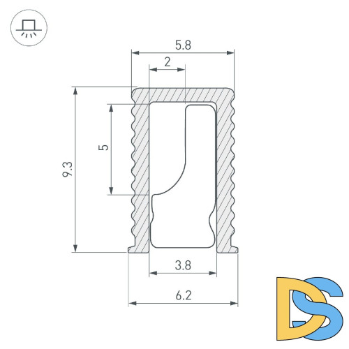 Алюминиевый профиль Arlight SL-MINI-6-H9-2000 ANOD BLACK 044082