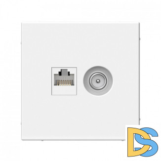 Розетка двойная ТВ + компьютерная RJ45, кат. 5Е, Schneider Electric Art Gallery, цвет белый, GAL000189