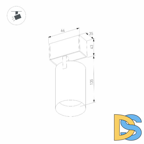 Трековый магнитный светильник Arlight MAG-SPOT-45-R85-12W Warm3000 (WH, 36 deg, 24V, DALI) 046591