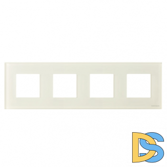 Рамка 4 поста (8 модулей) ABB Zenit Стекло белое