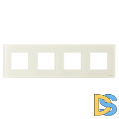 Рамка 4 поста (8 модулей) ABB Zenit Стекло белое