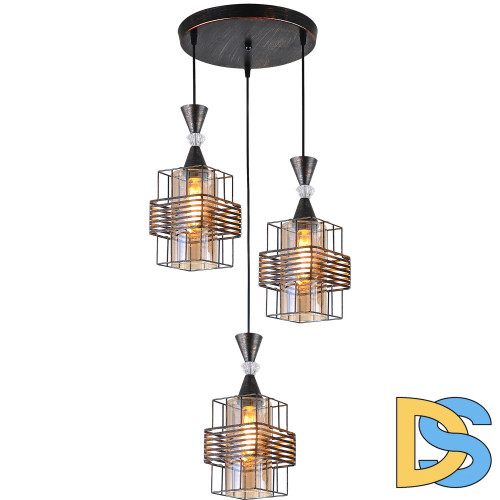 Подвесной светильник Reluce 03128-0.9-03 BK+PATINA GOLD