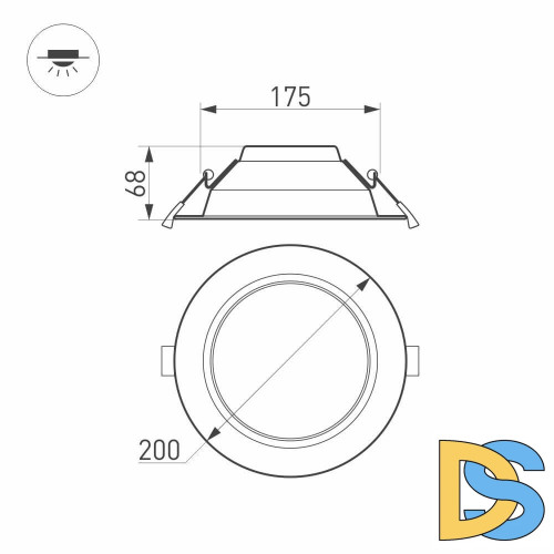 Встраиваемый светильник Arlight IM-Cyclone-R200-20W Warm3000 023216(2)