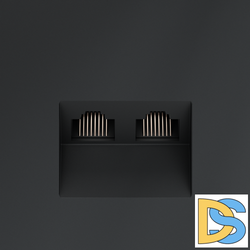 Розетка компьютерная встраиваемая VOLTUM S70 двойная RJ45+RJ45 кат.6, (графит)