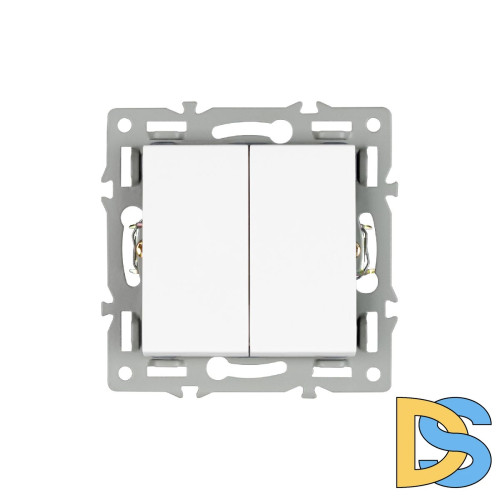 Механизм выключателя двухклавишный непроходной Arlight SWT-MK02-PL-WH (250V, 16A) 043724