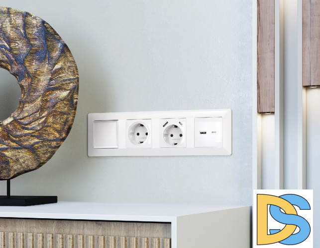 Лицевая панель для розетки 2USB тип A+C Ambrella Volt Alfa AP1110