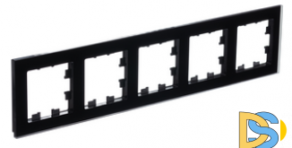 Рамка 5-ая (пятерная) , Стекло Черное, серия Atlas Design Nature, Schneider Electric