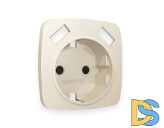 Лицевая панель для розетки с/з со шторками 2USB A+A Ambrella Volt Omega OP3290