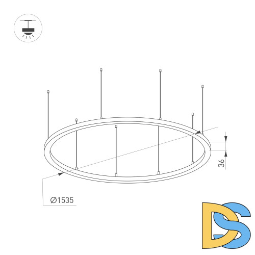 Подвесной светильник Arlight SP-Line-Hang-Arc-O3535-D1500-124W Day4000 034011(1)