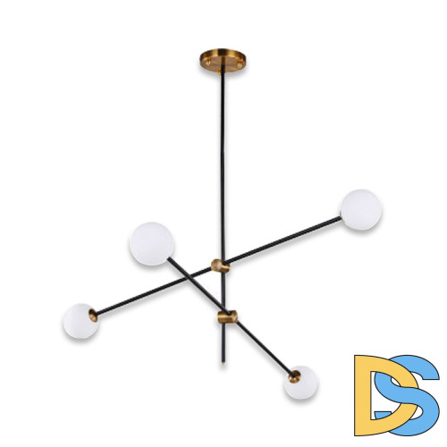 Люстра на штанге Delight Collection Bistro Globe 9389P/4 black/gold