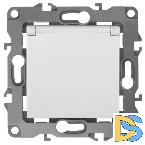 Розетка ЭРА 12 2P E Schuko со шторками с крышкой 16A 250V 12-2003-01 Б0038806