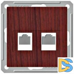 Розетка телефонная+компьютерная RJ-11/RJ-45 кат. 5e, Мореный дуб (пластик), серия Wessen 59, Schneider Electric