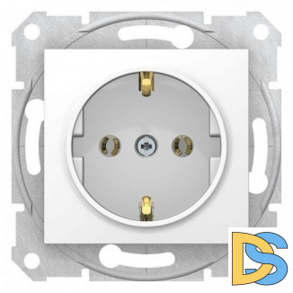 Розетка 1-ая электрическая, с заземлением, Белый, серия Sedna, Schneider Electric