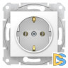 Розетка 1-ая электрическая, с заземлением, Белый, серия Sedna, Schneider Electric