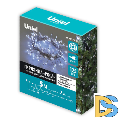Гирлянда Роса Uniel ULD-S0500-125/DTA WHITE IP20 DEWDROP UL-00012121