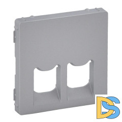 Лицевая панель Legrand Valena Life розетки телефонной RJ-11/Ethernet RJ-45 алюминий 755422