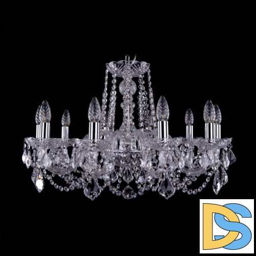 Подвесная люстра Bohemia Ivele Crystal 1402/10/240 Ni Leafs