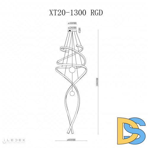 Подвесная люстра iLedex Axis XT20-1300 RGD