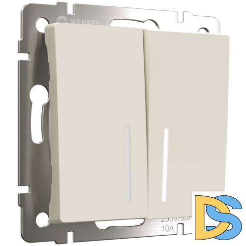 Выключатель двухклавишный с подсветкой Werkel 4690389184673 W1120162