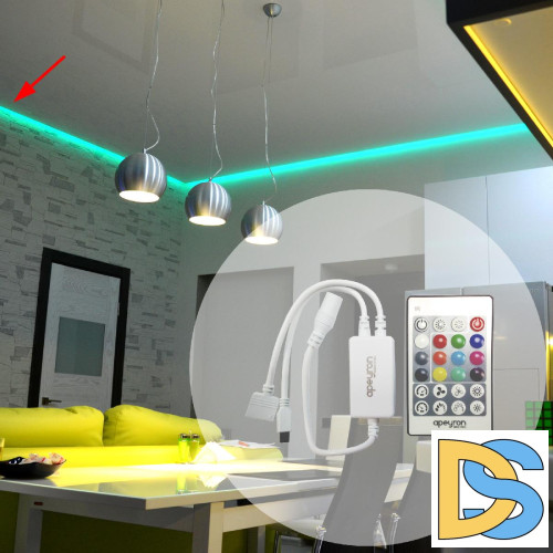 Контроллер для светодиодной ленты RGBW Apeyron 72Вт 12-24В 4*15A/канал IP20 пульт, DC-коннектор для входа, 5-игольчатый коннектор для выхода 04-29