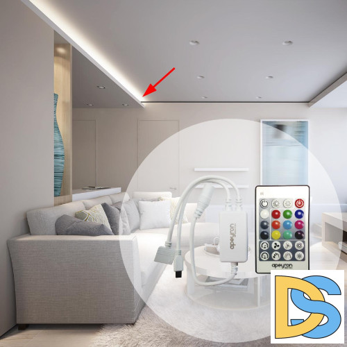 Контроллер для светодиодной ленты RGBW Apeyron 72Вт 12-24В 4*15A/канал IP20 пульт, DC-коннектор для входа, 5-игольчатый коннектор для выхода 04-29